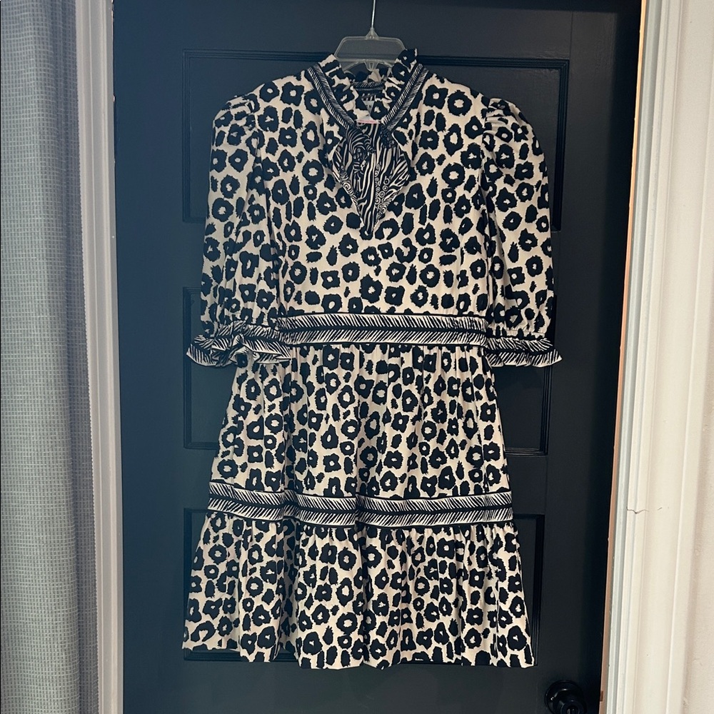 Gretchen Scott Designs black and white leopard print dress